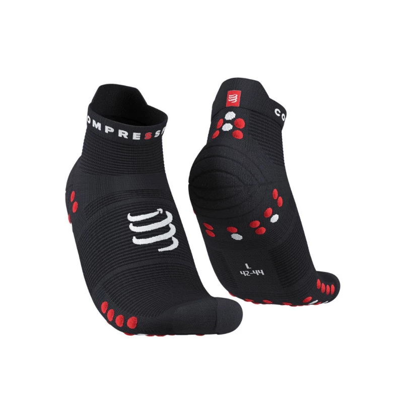 Calcetines Compressport Pro Racing V4.0 Low Negro Rojo 3 Calcetines Compressport Pro Racing V4.0 Low Negro Rojo