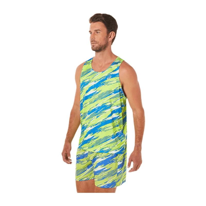 Camiseta Asics Color Injection Singlet Sin Mangas Verde Azul 4 Camiseta Asics Color Injection Singlet Sin Mangas Verde Azul - Imagen 2