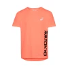 Camiseta Asics Future Tokyo Manga Corta Naranja Negro