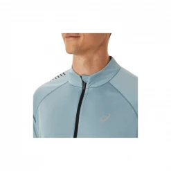 Camiseta Asics Icon 1/2 Zip Manga Larga Gris -Saucony || BROOKS Ventas camiseta asics icon 12 zip manga larga gris 5