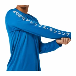 Camiseta Asics Katakana Manga Larga Azul -Saucony || BROOKS Ventas camiseta asics katakana manga larga azul 2