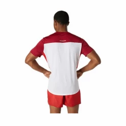 Camiseta Asics Race SS Manga Corta Granate Rojo Blanco AW21 -Saucony || BROOKS Ventas camiseta asics race ss manga corta granate rojo blanco aw21 2