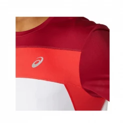 Camiseta Asics Race SS Manga Corta Granate Rojo Blanco AW21 -Saucony || BROOKS Ventas camiseta asics race ss manga corta granate rojo blanco aw21 3