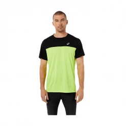 Camiseta Asics Race SS TOP Manga Corta Amarillo Negro SS22