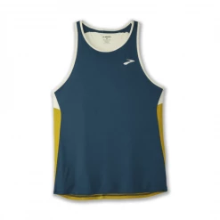 Camiseta Brooks Atmosphere Singlet Sin Mangas Azul Amarillo