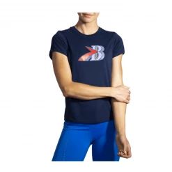 Camiseta Brooks Distance Graphic Manga Corta Azul Mujer -Saucony || BROOKS Ventas camiseta brooks distance graphic manga corta azul mujer 2