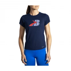 Camiseta Brooks Distance Graphic Manga Corta Azul Mujer -Saucony || BROOKS Ventas camiseta brooks distance graphic manga corta azul mujer 3