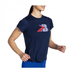 Camiseta Brooks Distance Graphic Manga Corta Azul Mujer -Saucony || BROOKS Ventas camiseta brooks distance graphic manga corta azul mujer 4
