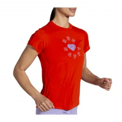 Camiseta Brooks Distance Graphic Manga Corta Roja Mujer -Saucony || BROOKS Ventas camiseta brooks distance graphic manga corta roja mujer 2