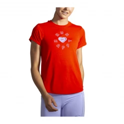 Camiseta Brooks Distance Graphic Manga Corta Roja Mujer -Saucony || BROOKS Ventas camiseta brooks distance graphic manga corta roja mujer 4