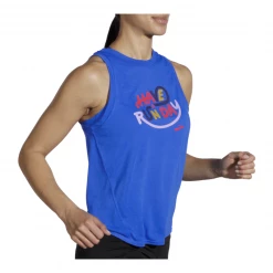 Camiseta Brooks Distance Graphic Tirantes Azul Eléctrico Mujer -Saucony || BROOKS Ventas camiseta brooks distance graphic tirantes azul electrico mujer 2