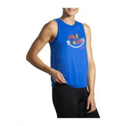 Camiseta Brooks Distance Graphic Tirantes Azul Eléctrico Mujer -Saucony || BROOKS Ventas camiseta brooks distance graphic tirantes azul electrico mujer 3