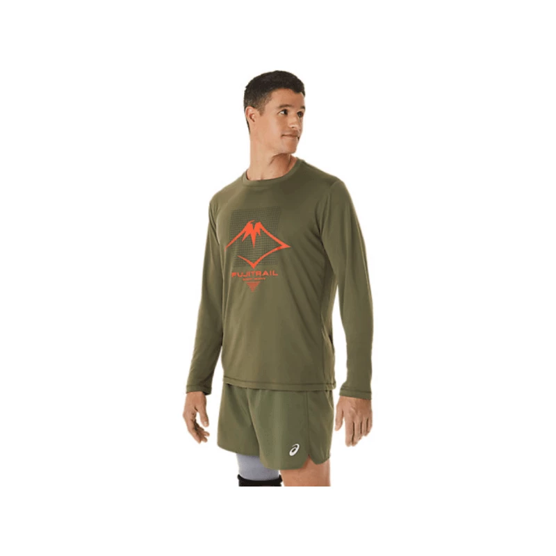 Camiseta Manga Larga Asics Fujitrail Verde 5 Camiseta Manga Larga Asics Fujitrail Verde - Imagen 3