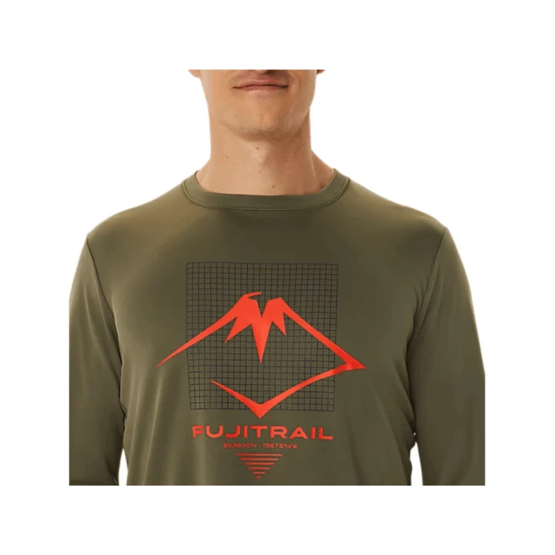 Camiseta Manga Larga Asics Fujitrail Verde 6 Camiseta Manga Larga Asics Fujitrail Verde - Imagen 4