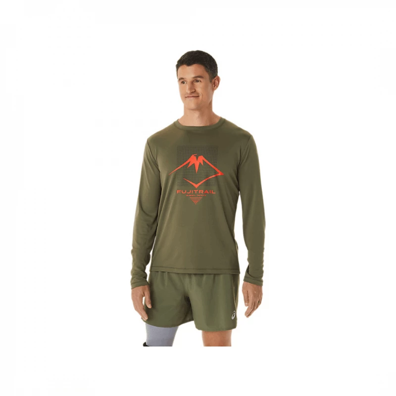 Camiseta Manga Larga Asics Fujitrail Verde 3 Camiseta Manga Larga Asics Fujitrail Verde