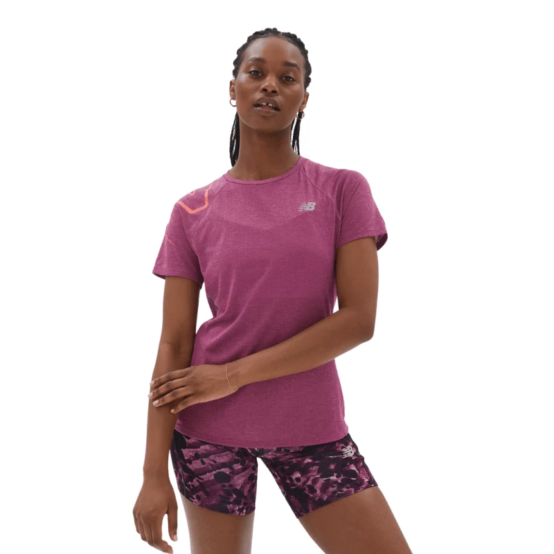 Camiseta New Balance Printed Impact Run Manga Corta Rosa Mujer 3 Camiseta New Balance Printed Impact Run Manga Corta Rosa Mujer