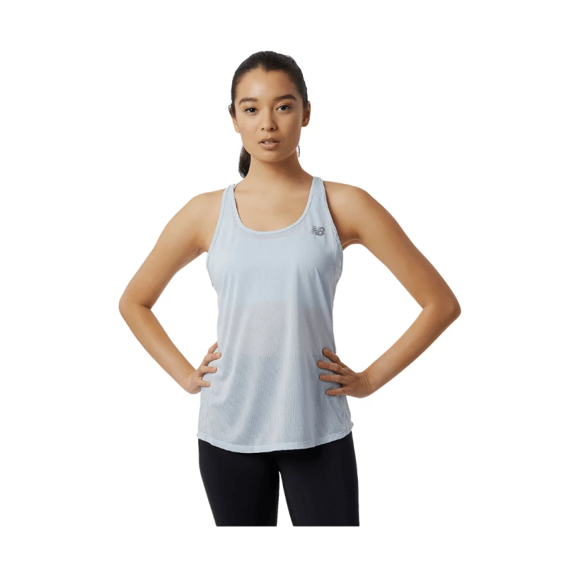 Camiseta New Balance Sin Mangas Impact Run Celeste Mujer 3 Camiseta New Balance Sin Mangas Impact Run Celeste Mujer
