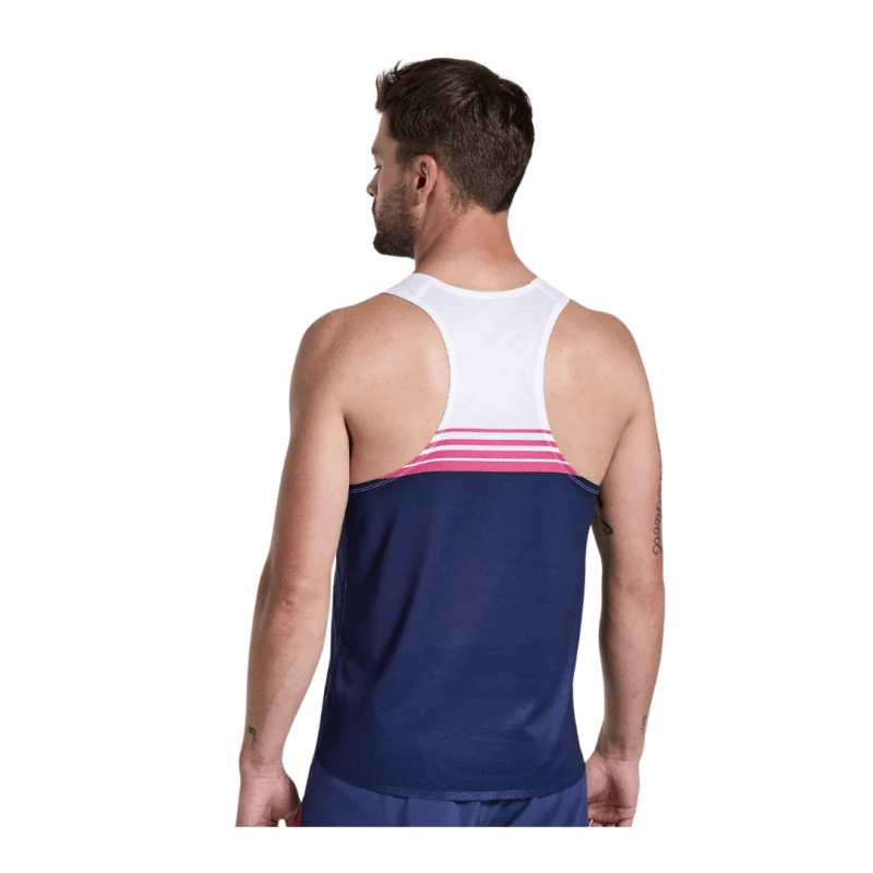 Camiseta Saucony Elite Sin Mangas Azul Rosa Blanco 6 Camiseta Saucony Elite Sin Mangas Azul Rosa Blanco - Imagen 4