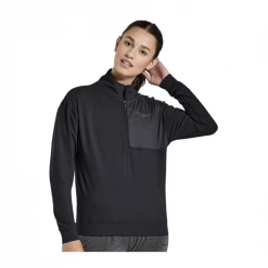 Camiseta Saucony Sunday 1/4 Zip Negro Mujer