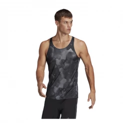 Camiseta Sin Mangas Adidas Fast Graphic Gris Estampado -Saucony || BROOKS Ventas camiseta sin mangas adidas fast graphic gris estampado 1