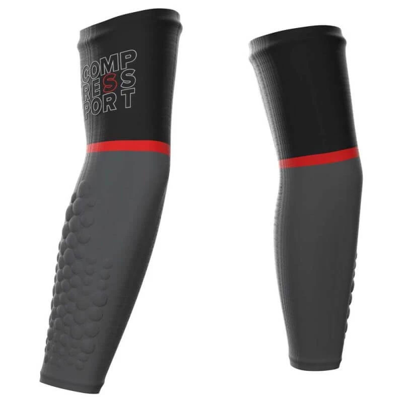Manguitos Compressport Arm Force Ultralight Negro Gris 3 Manguitos Compressport Arm Force Ultralight Negro Gris