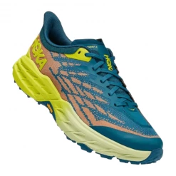 Zapatilla Hoka One One Speedgoat 5 Wide Azul Coral Verde AW22